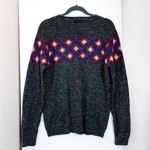 Asos Gray Pattern Knit Sweater